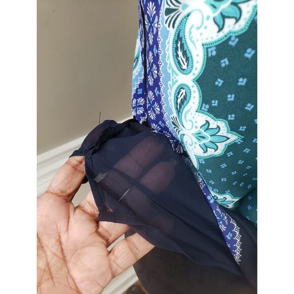 LOFT Bandana Boho Tank Top Women's XS Multi Paisley Print Sleeveless Halter Neck - Picture 11 of 11